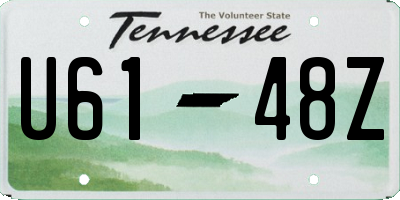 TN license plate U6148Z
