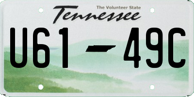 TN license plate U6149C