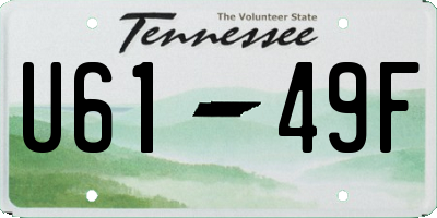 TN license plate U6149F