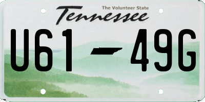 TN license plate U6149G