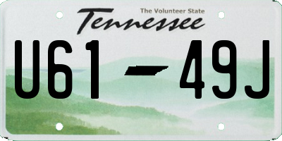 TN license plate U6149J