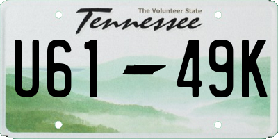 TN license plate U6149K