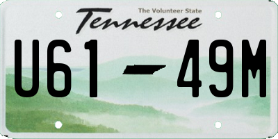 TN license plate U6149M