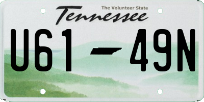TN license plate U6149N