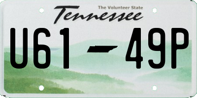 TN license plate U6149P