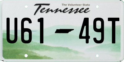 TN license plate U6149T