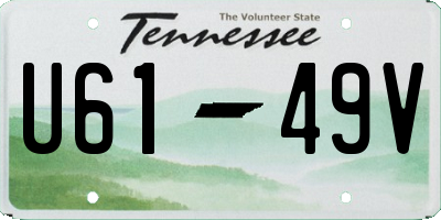 TN license plate U6149V