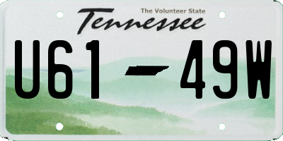TN license plate U6149W