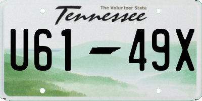 TN license plate U6149X
