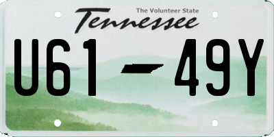 TN license plate U6149Y