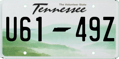 TN license plate U6149Z
