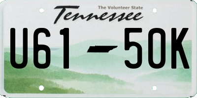 TN license plate U6150K