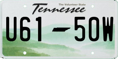 TN license plate U6150W