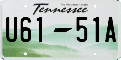 TN license plate U6151A