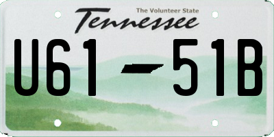 TN license plate U6151B