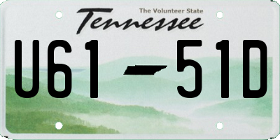 TN license plate U6151D