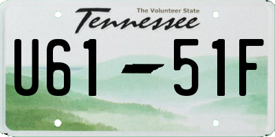 TN license plate U6151F