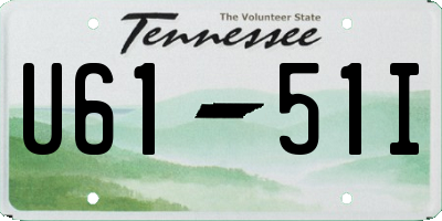 TN license plate U6151I