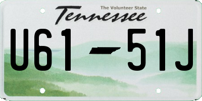 TN license plate U6151J