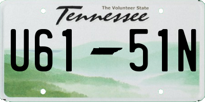 TN license plate U6151N