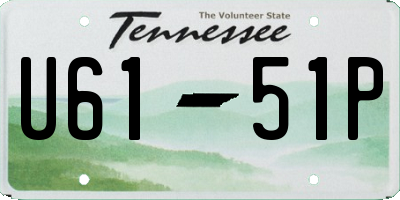 TN license plate U6151P