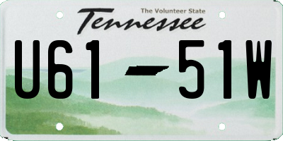 TN license plate U6151W