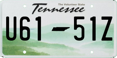 TN license plate U6151Z