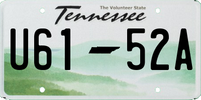 TN license plate U6152A