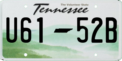 TN license plate U6152B