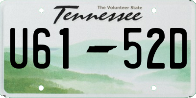 TN license plate U6152D