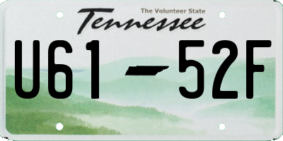 TN license plate U6152F