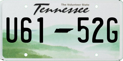 TN license plate U6152G