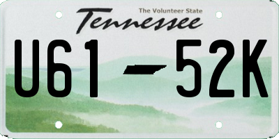 TN license plate U6152K