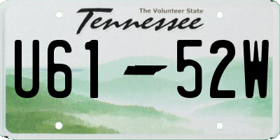 TN license plate U6152W