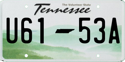TN license plate U6153A