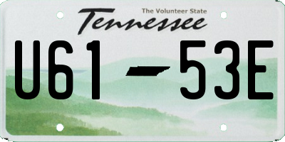 TN license plate U6153E