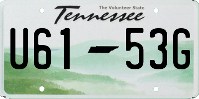 TN license plate U6153G