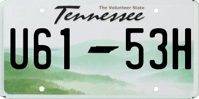 TN license plate U6153H