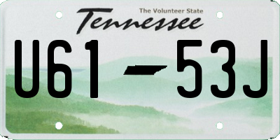 TN license plate U6153J