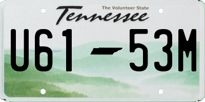 TN license plate U6153M