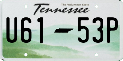 TN license plate U6153P