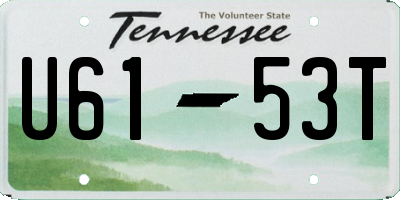 TN license plate U6153T