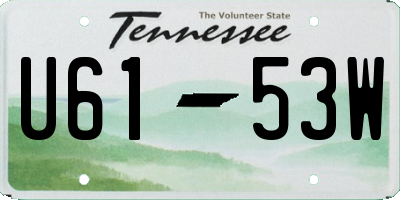 TN license plate U6153W