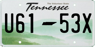 TN license plate U6153X