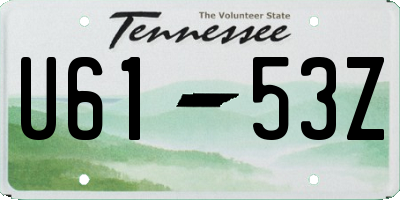 TN license plate U6153Z
