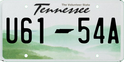 TN license plate U6154A