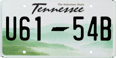 TN license plate U6154B