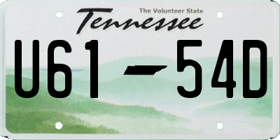 TN license plate U6154D