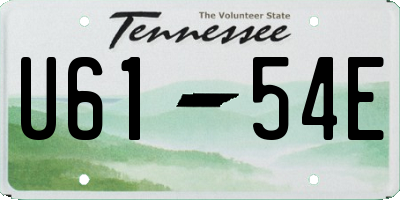 TN license plate U6154E