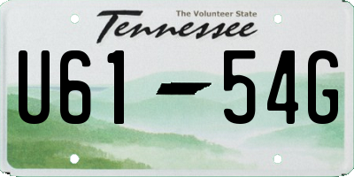 TN license plate U6154G